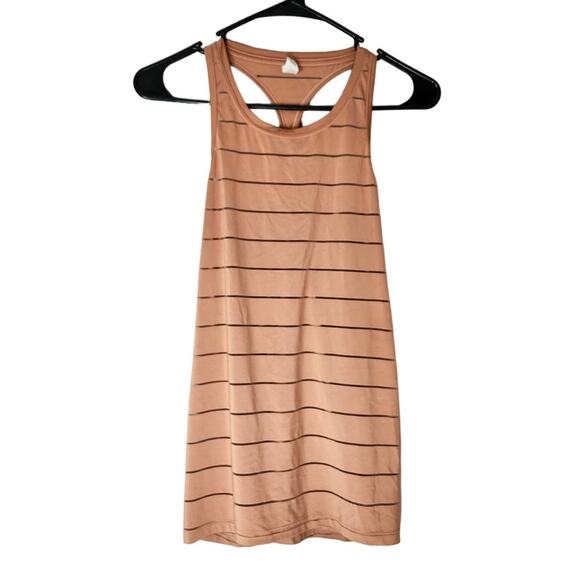 Athleta Tank Top Tan Striped Racerback Athletic Workout Size XS - Picture 1 of 4